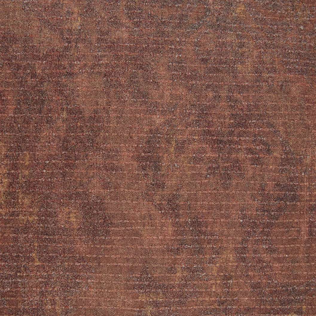 Luxus design tapéta üvegygyöngyös felülettel barokkos levél mintával rozsdabarna színben