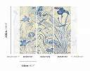 Luxus fali poszter kék keleties botanikus mintával