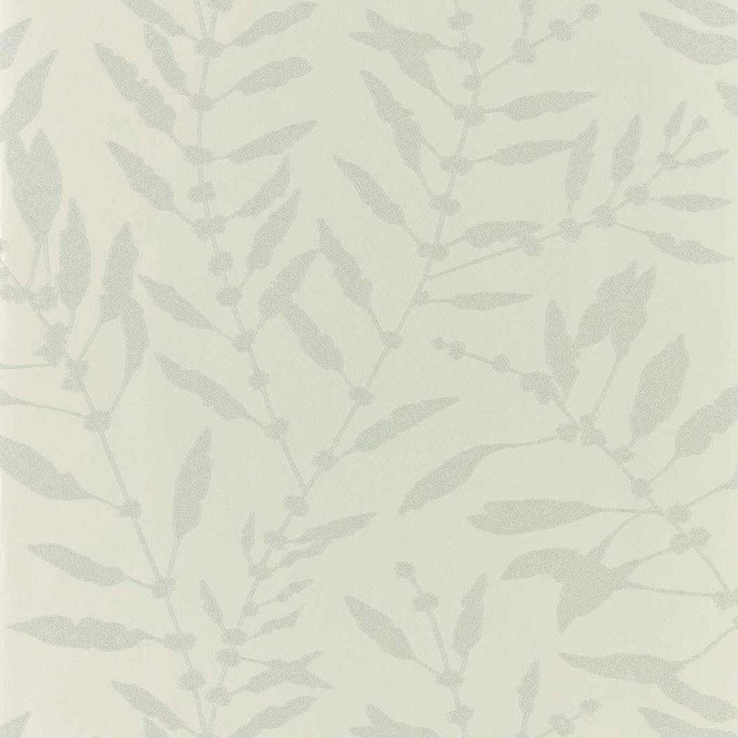 Luxus Harlequin dekor tapéta, homok beige alapon ezüst szürke levél mintával