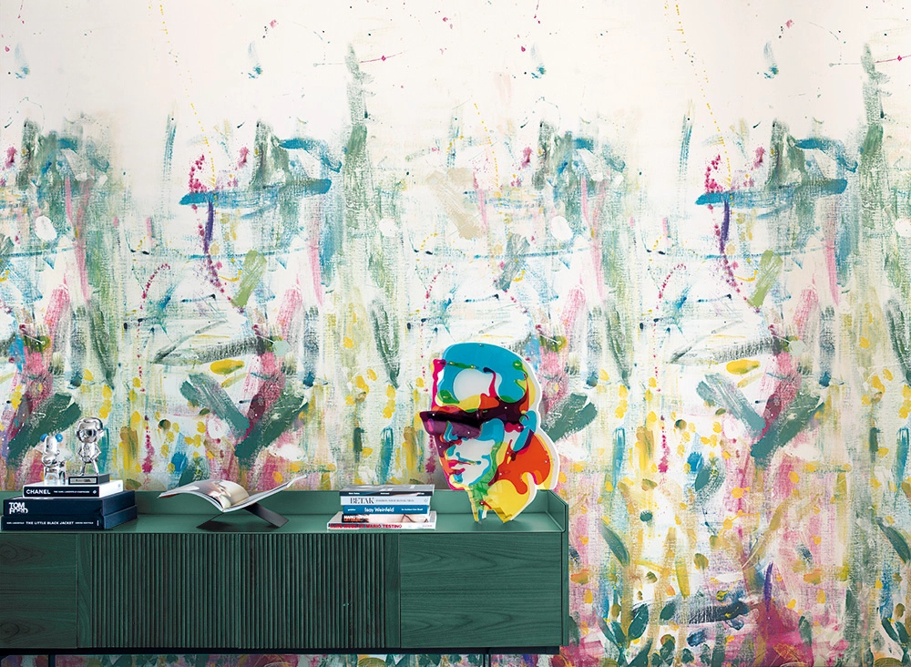 Luxus Jannelli&Volpi fotótapéta hideg színes absztrakt mintával struktúrált felülettel