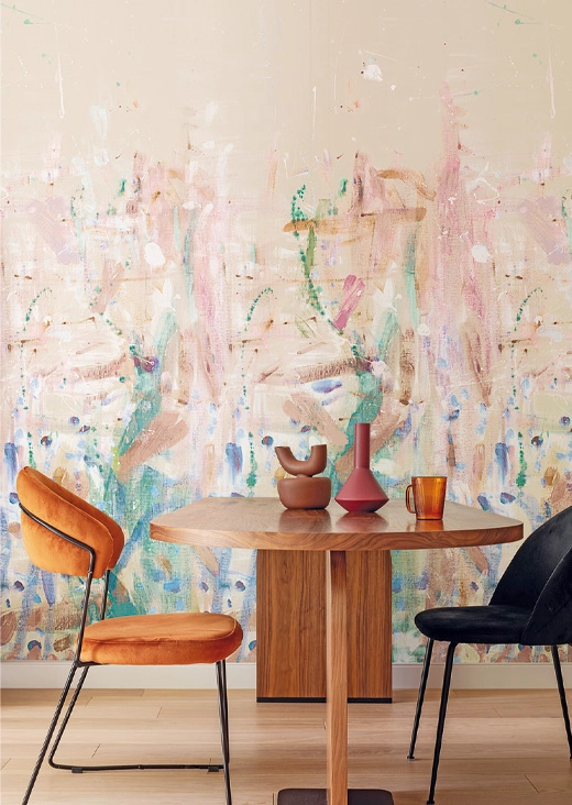 Luxus Jannelli&Volpi fotótapéta meleg színes absztrakt mintával struktúrált felülettel