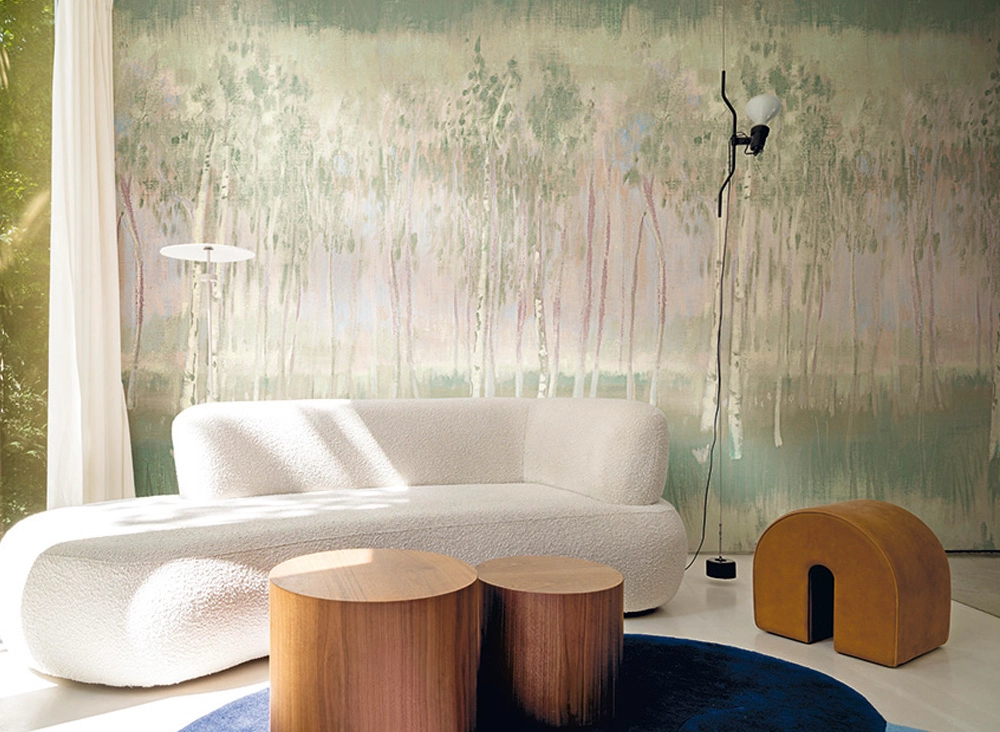 Luxus Jannelli&Volpi fotótapéta pasztel színes absztrakt erdő mintával struktúrált felülettel