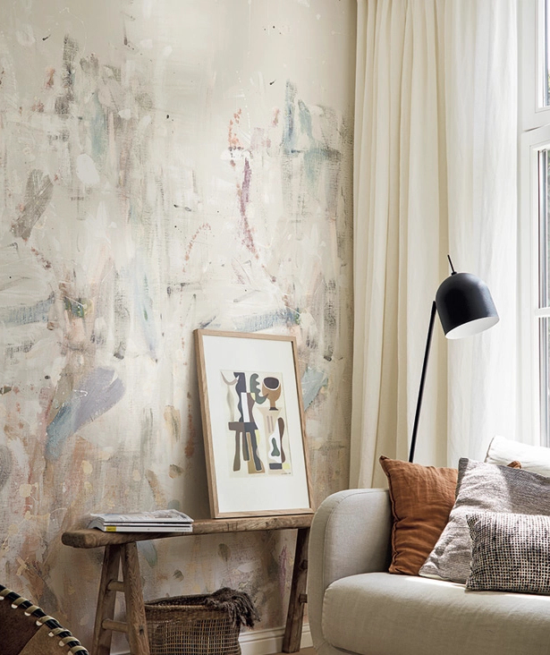 Luxus Jannelli&Volpi fotótapéta pasztel színes absztrakt mintával struktúrált felülettel