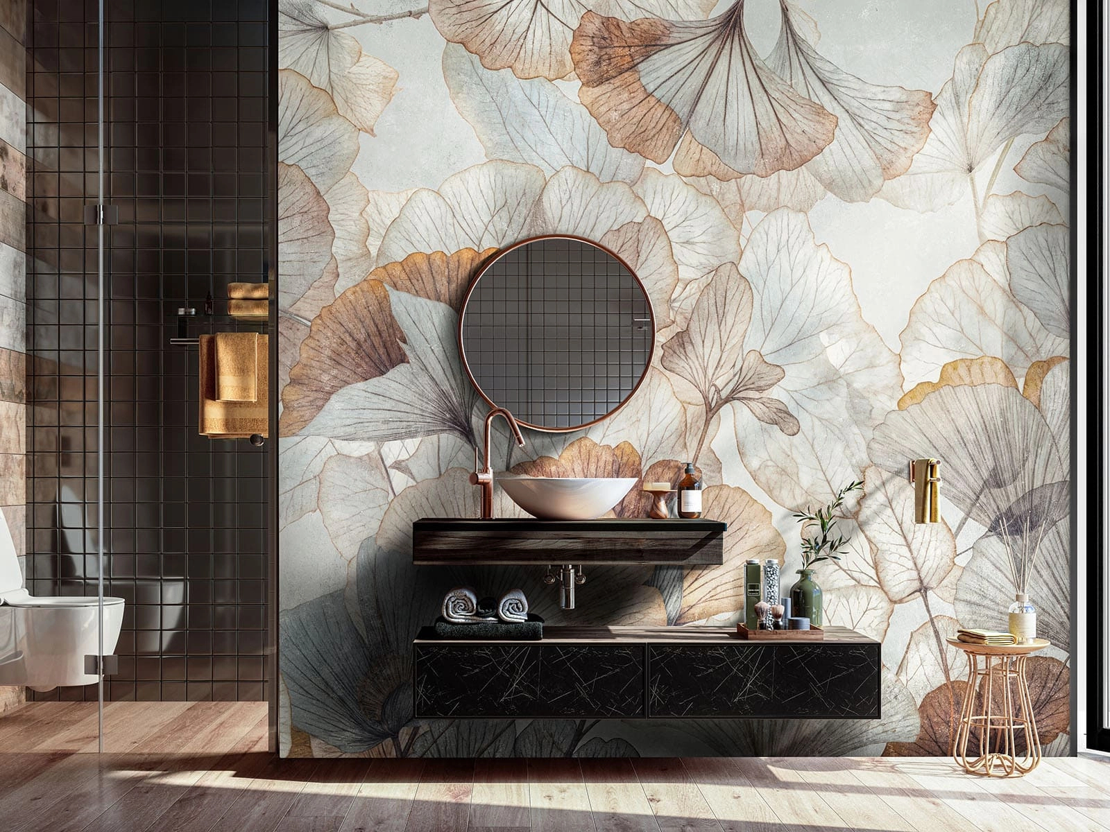 Luxus óriás fotótapéta gingko levél mintával