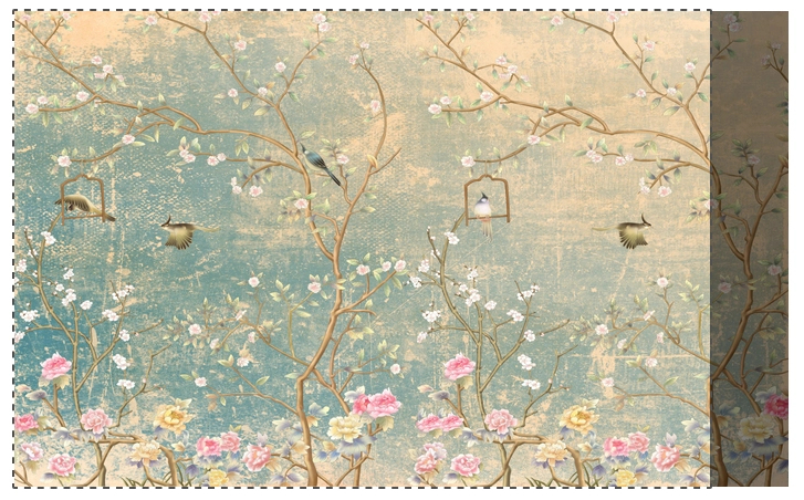 Madár botanikus mintás poszter tapéta vinyl 410cm (szélesség) X 280cm (magasság)