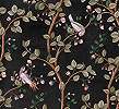 Madár mintás dekor tapéta romantikus botanikus mintával