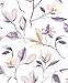 Magnólia virágmintás design tapéta lila virág mintával krémfehér alapon