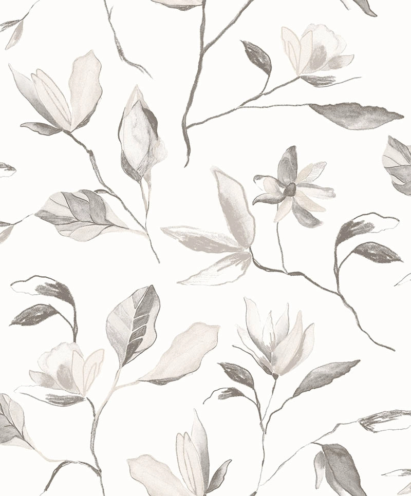 Magnólia virágmintás Khroma design tapétaszürke színben
