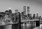 Manhattan éjszakai látkép fekete fehér fali poszter