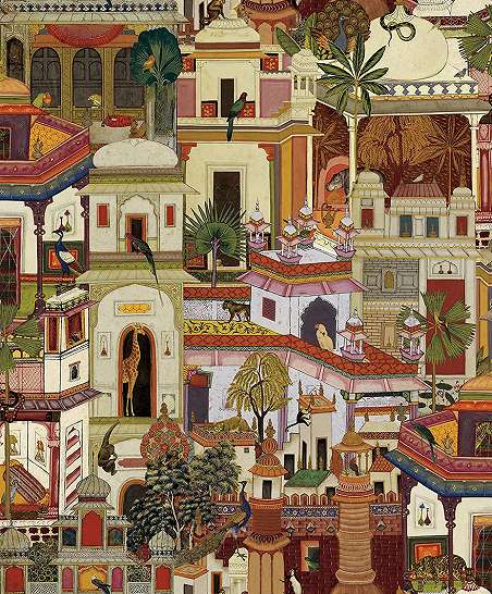 Marokkói városkép mintás bohém design tapéta