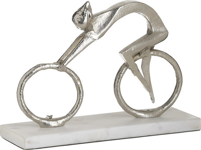 Márvány alapon biciglis szobor asztali dekoráció