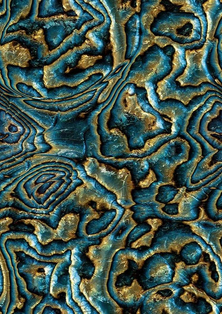 Márvány mintás türkiz és sárga színű elegáns design tapéta