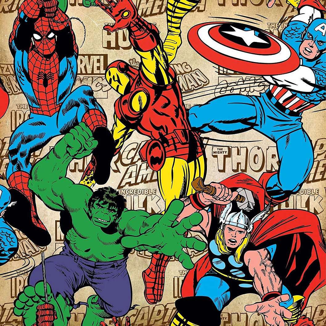 Marvel Comics tapéta szuperhősök mintával