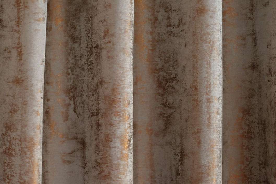 Mélyszürke metál bronz koptatott mintás sötétítő függöny textil anyag