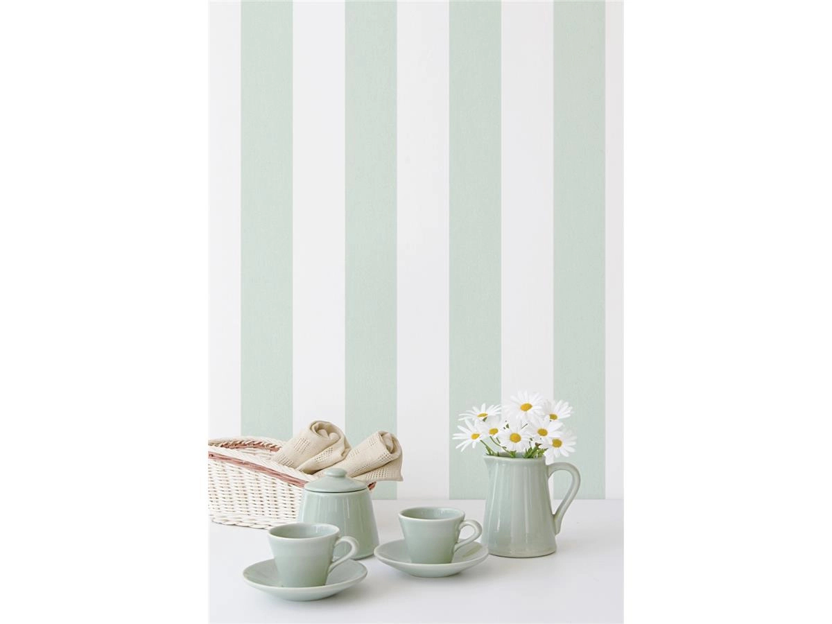 Mentazöld csíkos mintás vinyl dekor tapéta