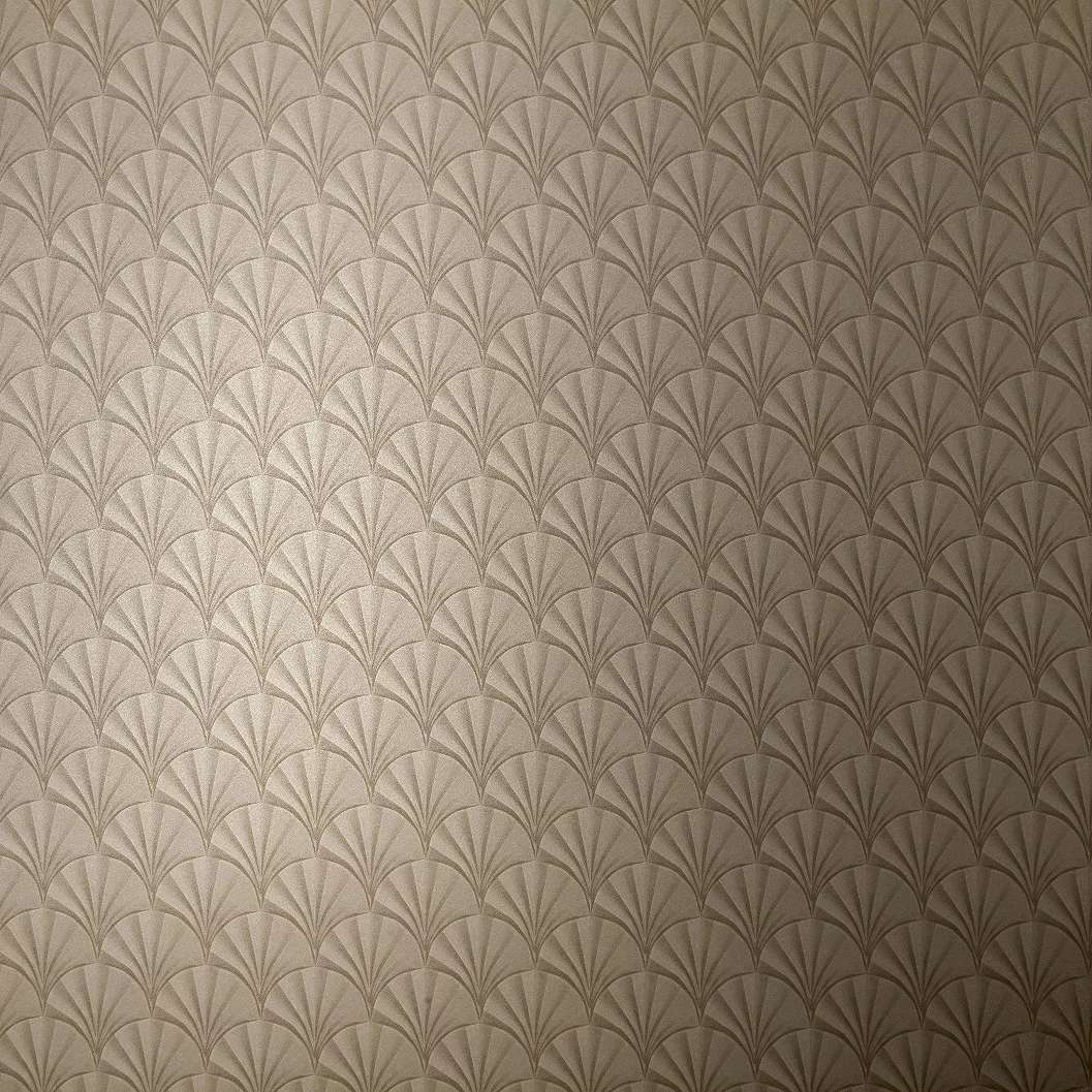 Metál arany 3D hatású legyező mintás angol design tapéta
