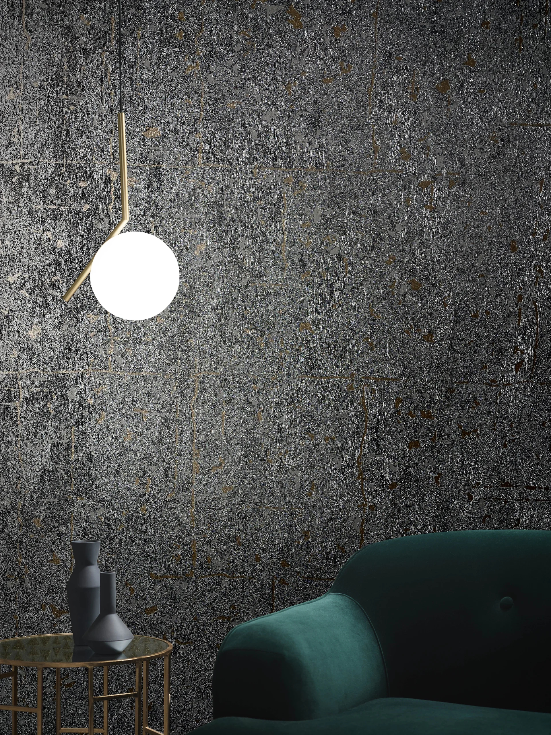 Metálos koptatott loft stílusú struktúrált design tapéta