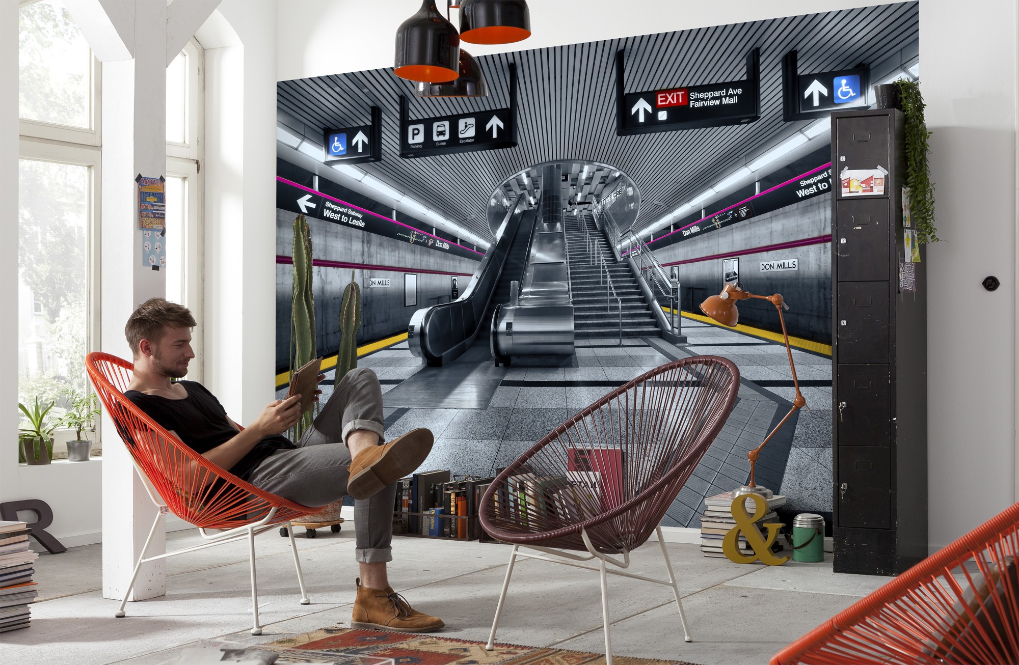Metro mozgólépcső high-tech fali poszter