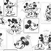Mickey egér gyerektapéta fekete fehér színvilágban rajzolt stílusban