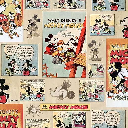 Mickey egér vintage képregény epizód mintás tapéta