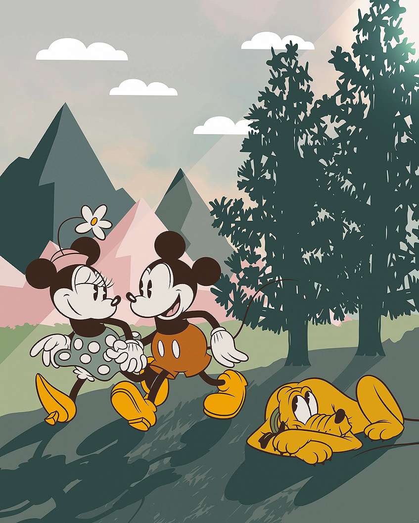 Mickey és Minnie egér mintás vlies fali poszter