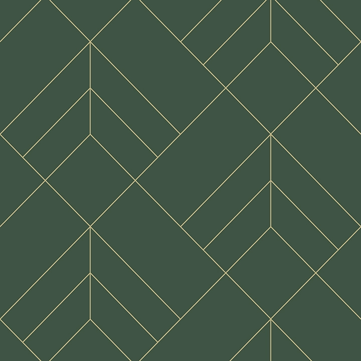 Minimál dekor tapéta zöld arany geometrikus mintával