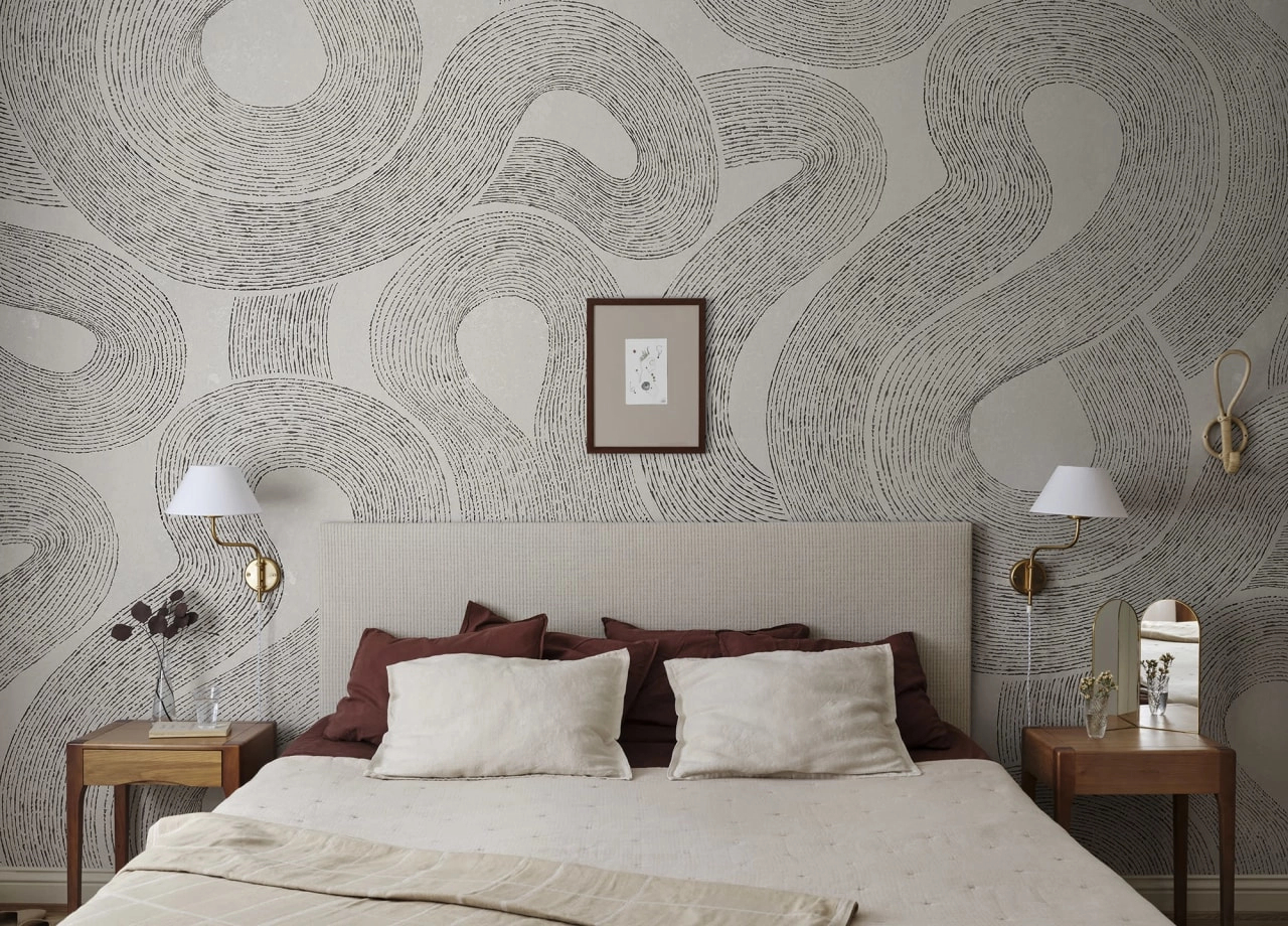 Minimál design fotótapéta grafit fehér geometrikus mintával Zen graphite