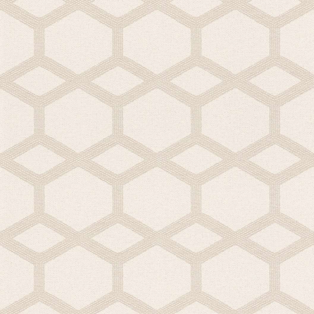 Minimál design tapéta geometrikus mintával textiles struktúrával törtfehér színben