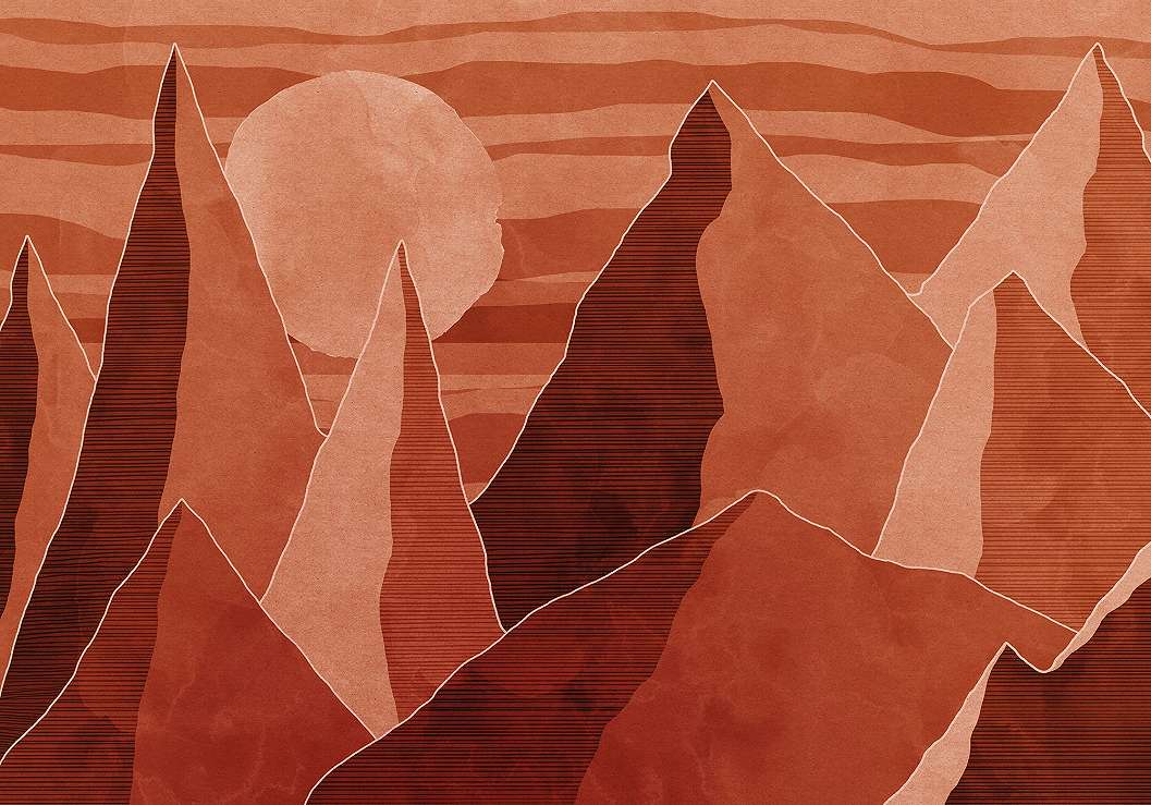 Minimál sivatagi tájkép mintás fali posztertapéta