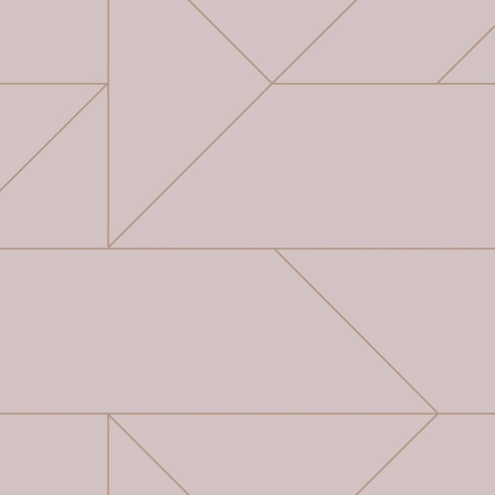 Minimál stílusú púder rózsaszín alapon geometria mintás tapéta