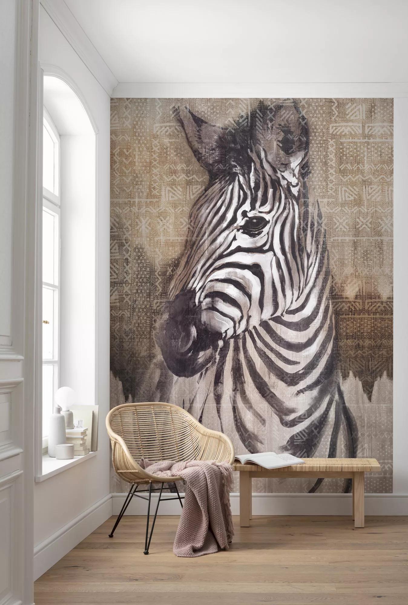 Modern afrikai hangulatú zebra mintás fali poszter