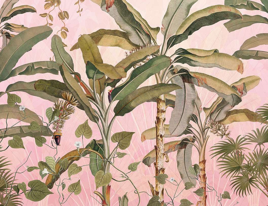 Modern botanikus fali poszter pálmafa mintával