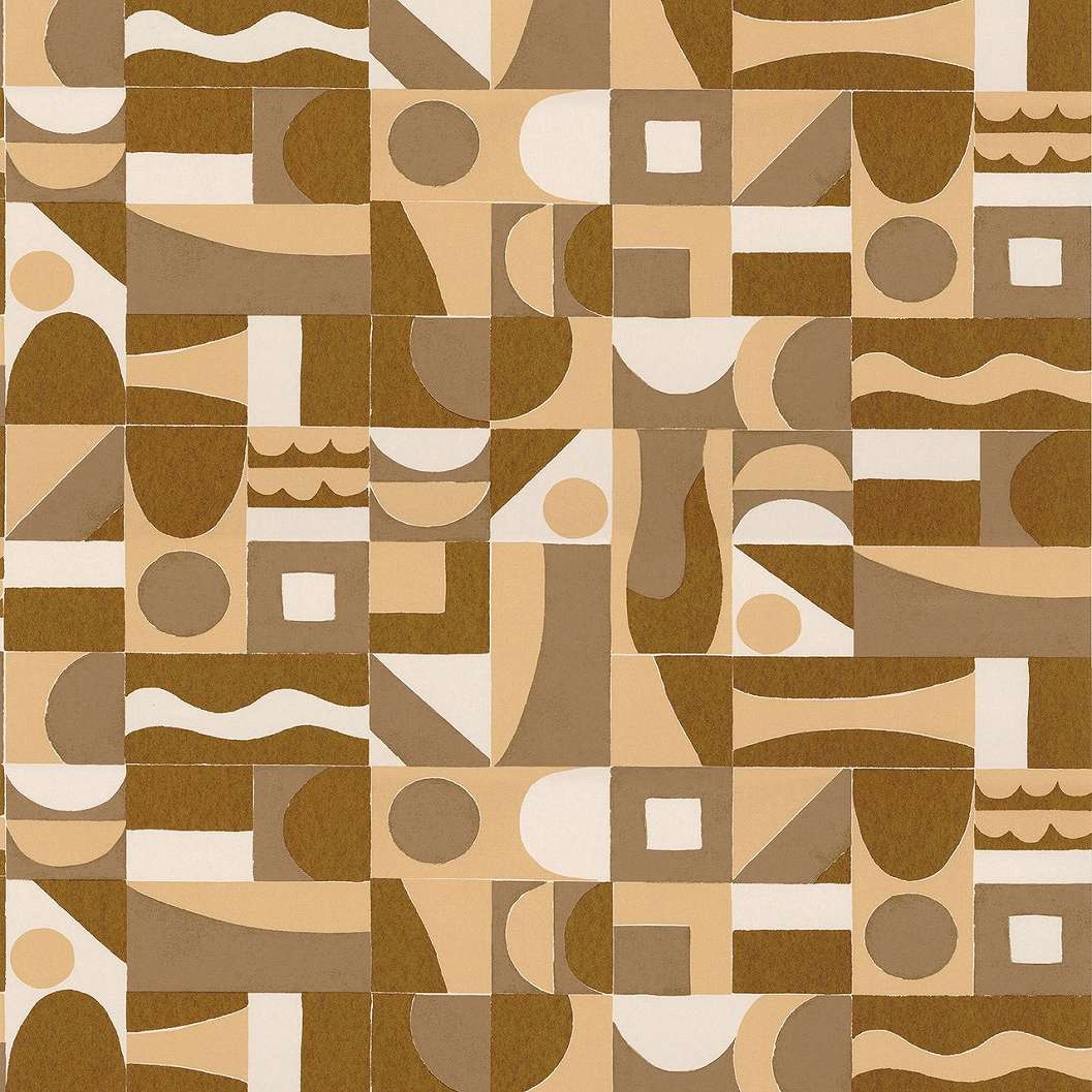 Modern Casamance dupla széles design tapéta barna és arny geometria mintával 106cm széles
