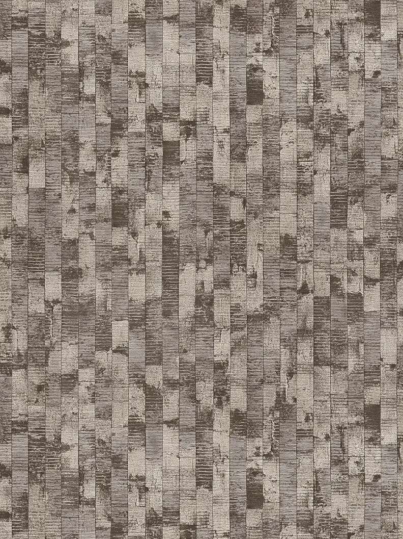 Modern csíkos fahatású mintás design tapéta enyhén fényes beige és sötétszürke színvilágban
