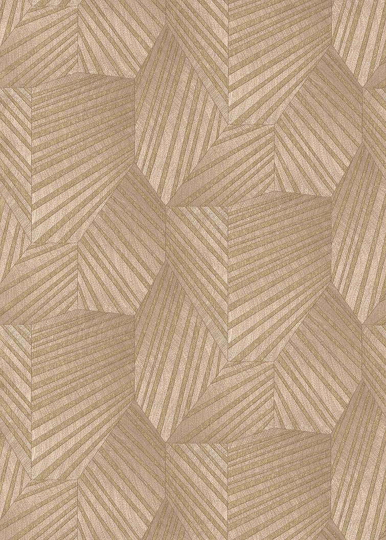 Modern dekor tapéta barna arany geometrikus mintáva