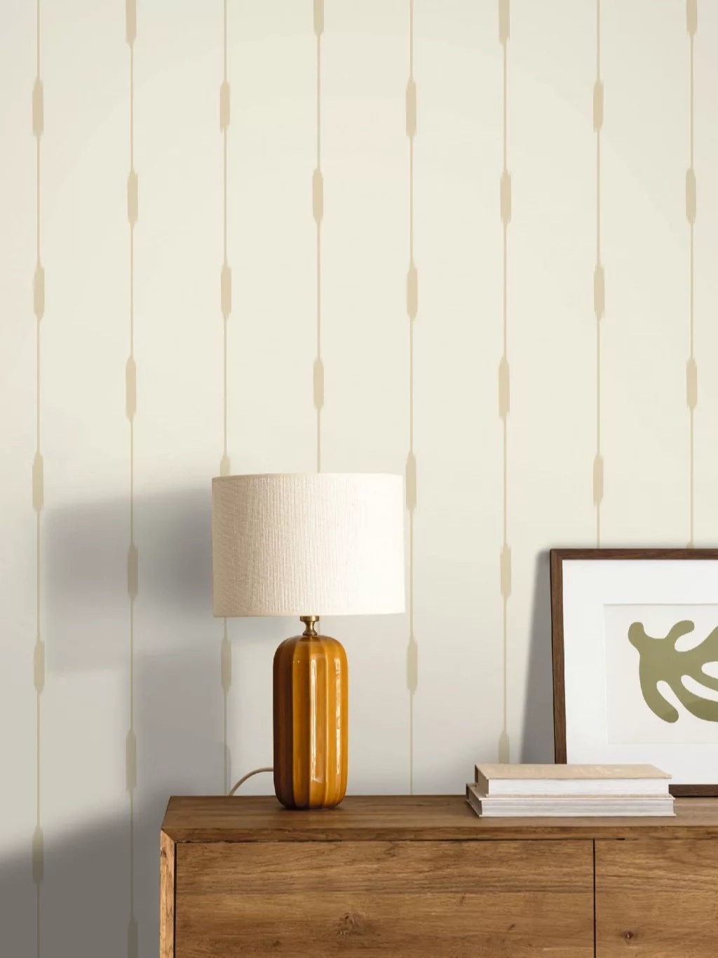 Modern dekor tapéta beige és krém csíkos mintával