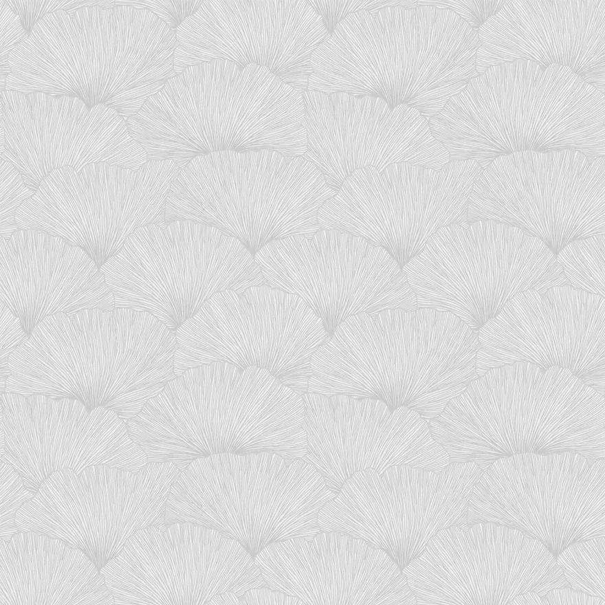 Modern design tapéta szürke színben ginkgo biloba levél mintával