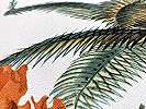 Modern design tapéta trópusi pálmafa, papagáj és virág mintával