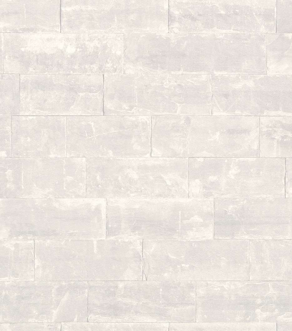 Modern fehér ezüstszürke tégla mintás tapéta