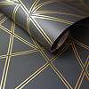 Modern fekete arany geometrikus mintás vlies dekor tapéta