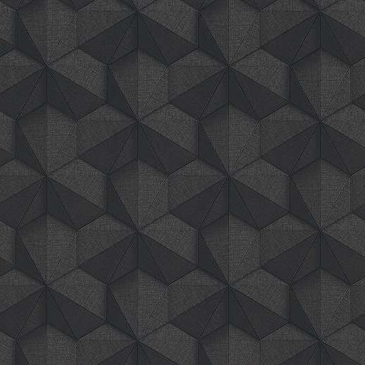 Modern fekete geometrikus mintás vlies design tapéta