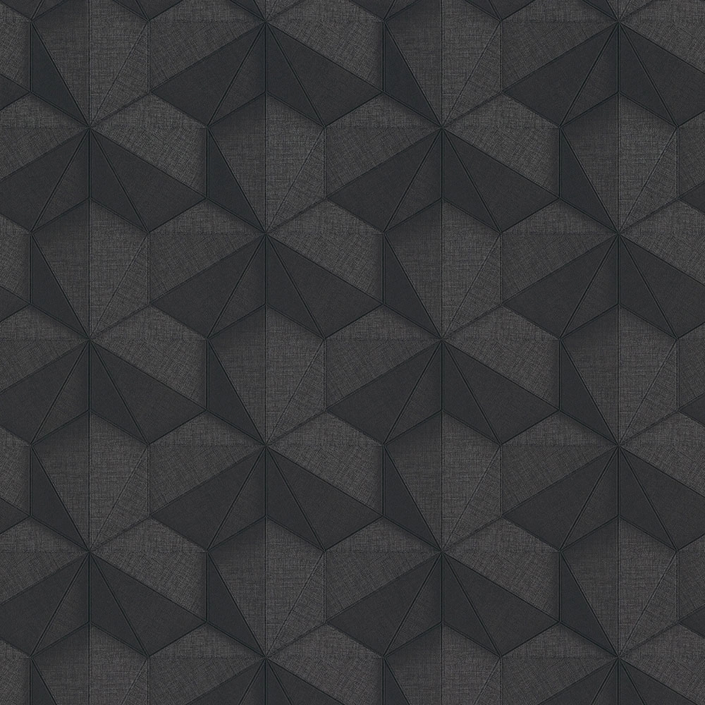Modern fekete geometrikus mintás vlies design tapéta