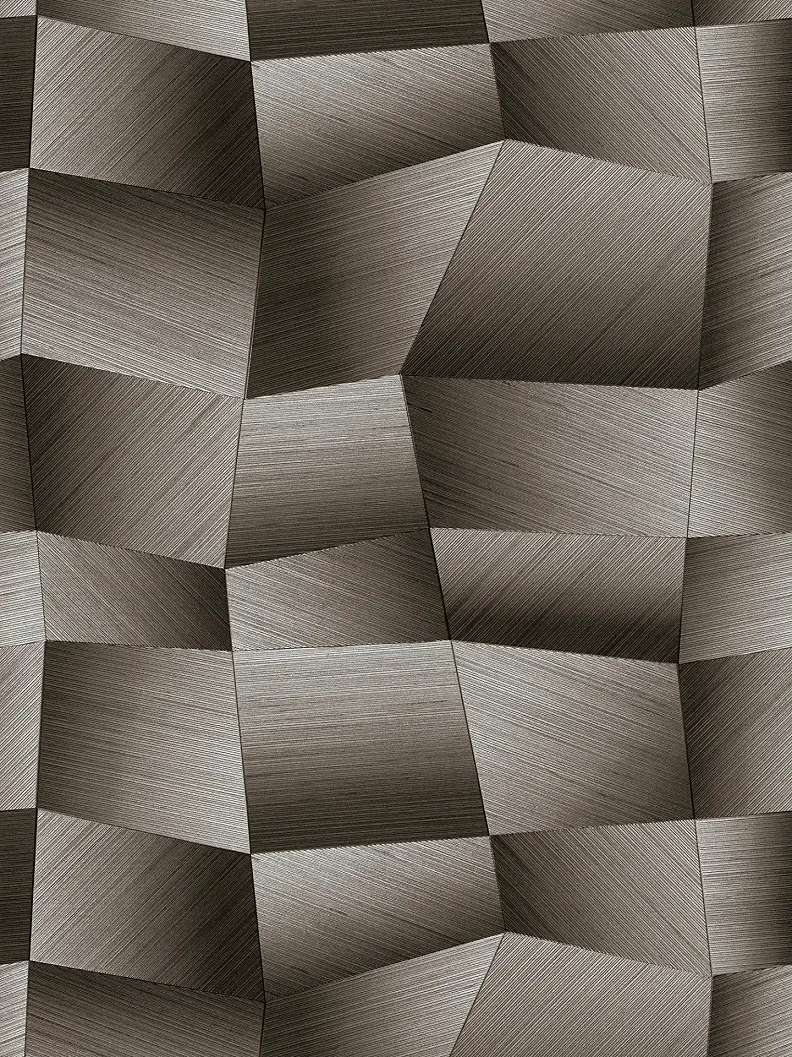 Modern geometria mintás design tapéta enyhén fényes fekete és szürke színvilágban