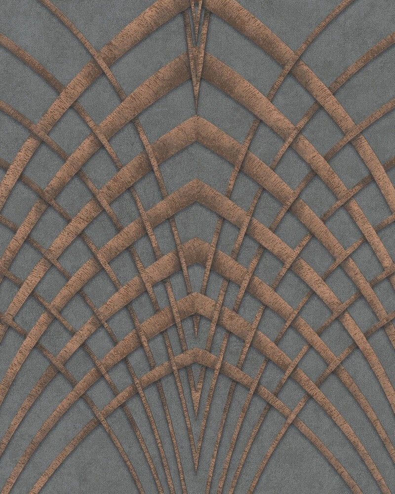 Modern geometrikus design tapéta szürke bronz mintával