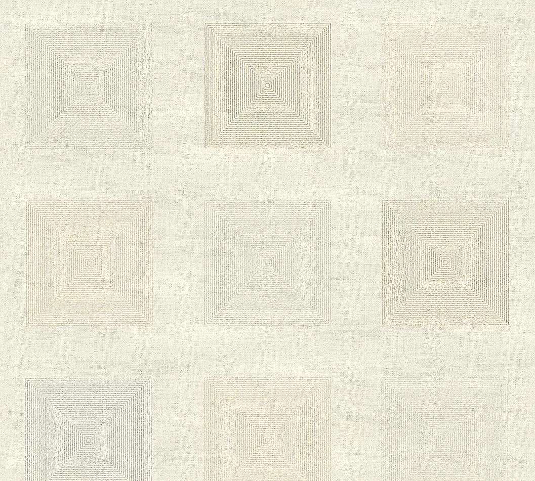 Modern geometrikus mintás krém színű tapéta