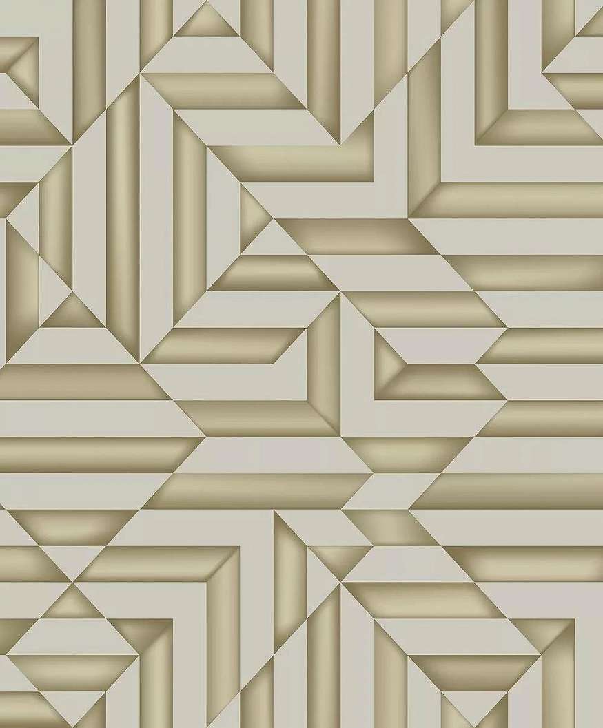 Modern geometrikus mintás metál hatású szürke arany színű vlies tapéta