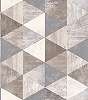 Modern geometrikus mintás tapéta fahatású mintával bézs-szürke-barna színekkel