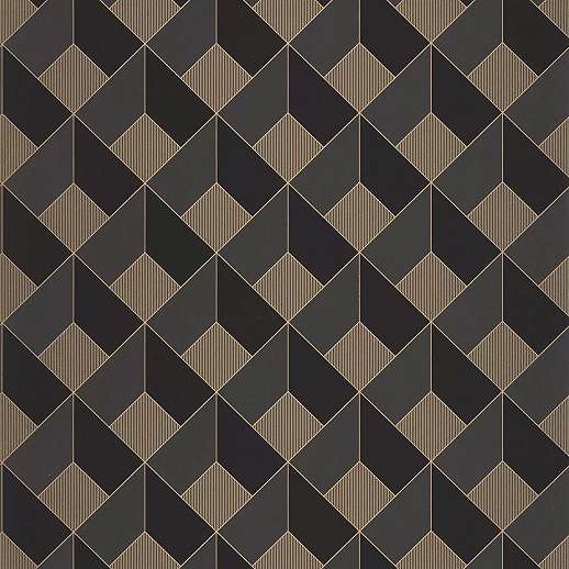 Modern geometrikus mintás tapéta fekete színvilágban