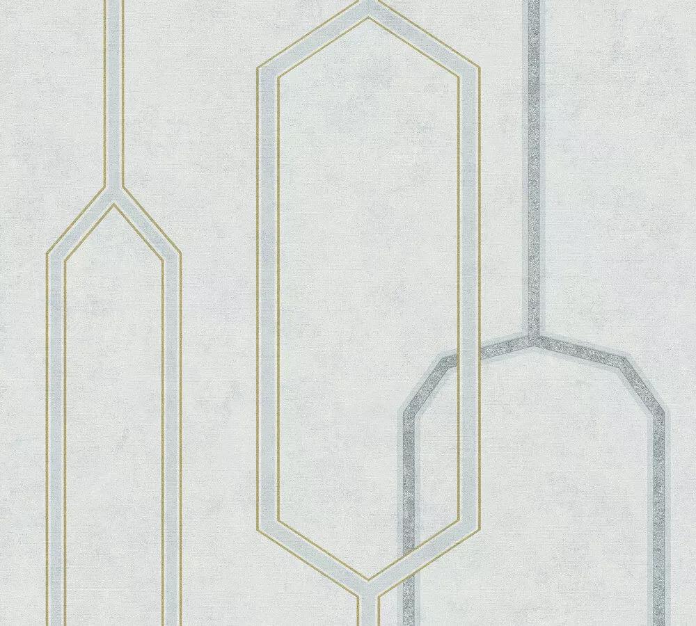 Modern geometrikus mintás tapéta szürke, ezüst színvilágban