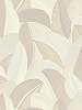 Modern levél mintás design tapéta metál fényes gyöngyház, krém és beige színvilágban